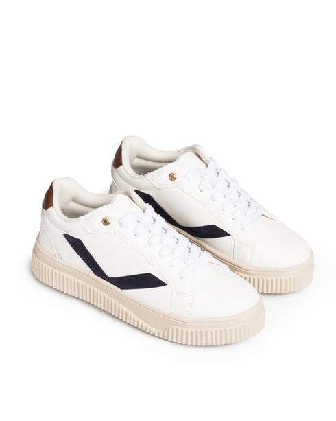 Tenis Blanco Tiras Negras 305KR